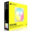 Corsair RS120 ARGB PWM 12cm Case Fan, Magnetic Dome Bearing, Daisy-Chain 4-Pin, 2100 RPM, AirGuide Tech, White - Image 6