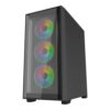 Vida Versa Black ARGB Gaming Case w/ Glass Side & Glass/Mesh Front, ATX, 6x ARGB PWM Fans, 6-Port Fan Hub & Remote Control *Glass & Mesh Front Panels included* - Image 6