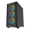 Vida Versa Black ARGB Gaming Case w/ Glass Side & Glass/Mesh Front, ATX, 6x ARGB PWM Fans, 6-Port Fan Hub & Remote Control *Glass & Mesh Front Panels included* - Image 7