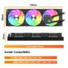Vida TriFrost 360mm ARGB Liquid CPU Cooler, 3x ARGB PWM Fans, ARGB CPU Block, 300W TDP, Black - Image 9