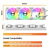 Vida TriFrost 360mm ARGB Liquid CPU Cooler, 3x ARGB PWM Fans, ARGB CPU Block, 300W TDP, White - Image 8